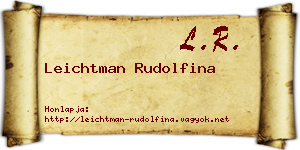 Leichtman Rudolfina névjegykártya